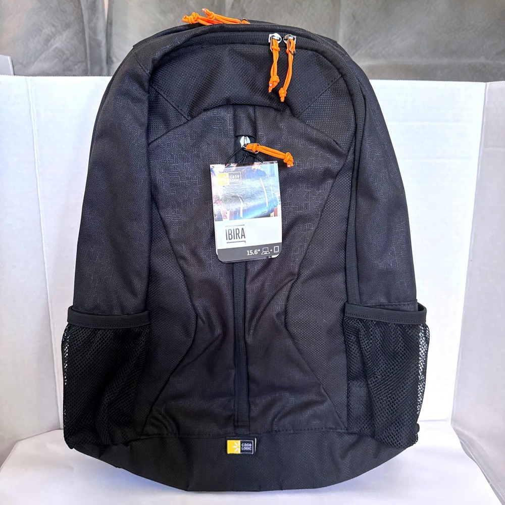 NEW Case Logic Ibira 15.6" Laptop Backpack Black Orange 24L IBIR115 NWT College